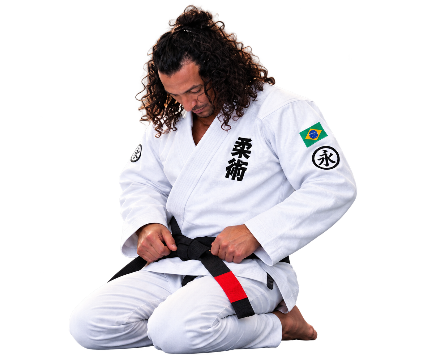 Sensei Diego Oliveira vestindo quimono branco
